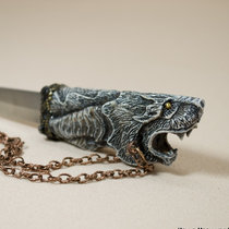 Нож Черный Волк (резная рукоятка)