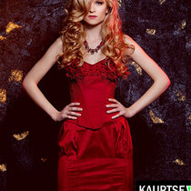 Шелковое корсетное платье KAURTSEVA винного цвета арт 10R202