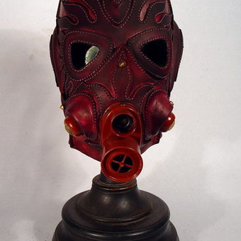 Dark Red Steampunk Gas Mask