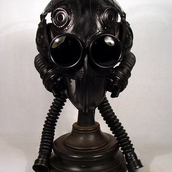 DJ Steampunk mask Black Leather