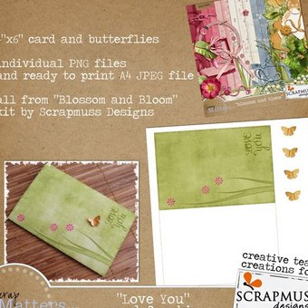 Freebie card from "Blossom and Bloom" kit by Scrapmuss Designs!