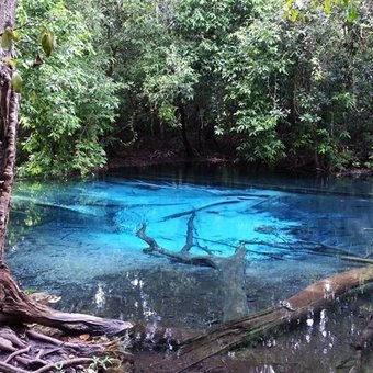 ГОРЯЧИЕ ИСТОЧНИКИ RON WATERFALL, ИЗУМРУДНАЯ ЛАГУНА И ГОЛУБОЕ ОЗЕРО В КРАБИ -BLUE POOL(ГОЛУБОЕ ОЗЕРО)