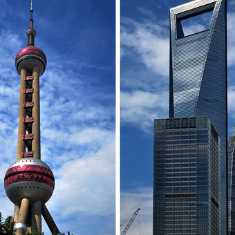 Lujiazui CBD Area and The Oriental Pearl Radio & TV Tower (东方明珠塔), Shanghai