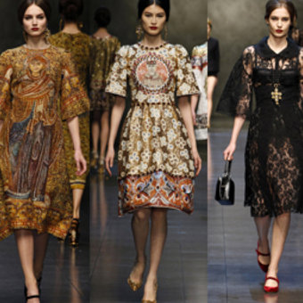 Образы с женского показа Dolce&Gabbana FW14 в Милане