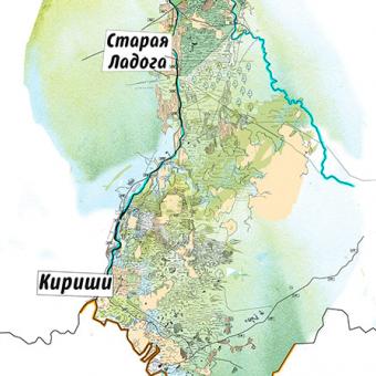 Рисованная карта Ленинградской области