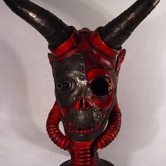 Steampunk Art Mask &#8220;Red Satan&#8221;