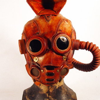 Steampunk sapper. Leather mask. Стимпанк сапёр. кожаная маска