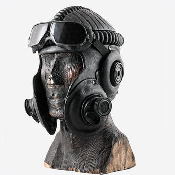 Tank Crew Commander Helm Art Leather Gas Mask