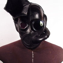 Black Grammophon Steampunk leather Gas Mask.