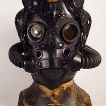 Black leather Pilot mask 5. Черный пилот 5