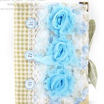Блокнот в мягкой тканевой обложке (Голубые цветы)