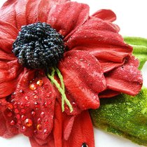 Брошь-цветок "Сочный арбузик"