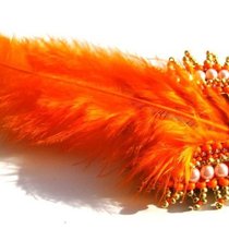 Брошь ручной работы "feathers on the breast | orange"