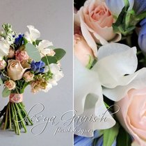 Букет невесты, флористический венок из живых цветов и бутоньерка