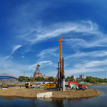 Челябинск. Строительство моста через р. Миасс, фото уже историческое )))