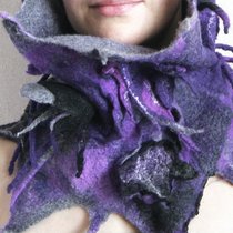 Фиолетовые сны - войлочная сумка и шарф-труба