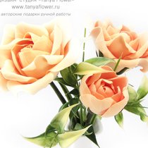 Флористика - Букет садовых роз (Персиковый)