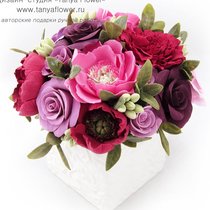 Флористика - Цветочная композиция с пионами и розами.