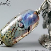 Кулон Обещание. Бусина 3D lampwork серебро 925