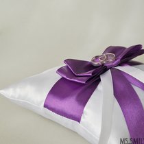 Мои работы - подушечки для обручальных колец белая и фиолетовая