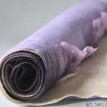 Мои работы - валяный шарф лиловый "Черника со сливками"