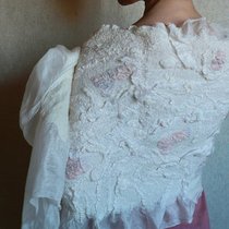 nuno felted white wedding wrap/ Свадебный палантин нуно-войлок