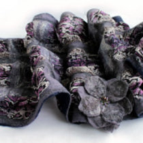 нуно-войлочный шарф " Purple"