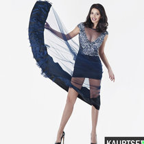 роскошное платье KAURTSEVA в пол с глубоким декольте арт 12Z107