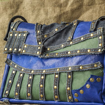 Сине-зелёная сумка с джинсой