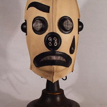 White Clown Steampunk Leather Mask. Белый Клоун