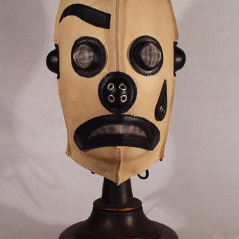 White Clown Steampunk Leather Mask. Белый Клоун